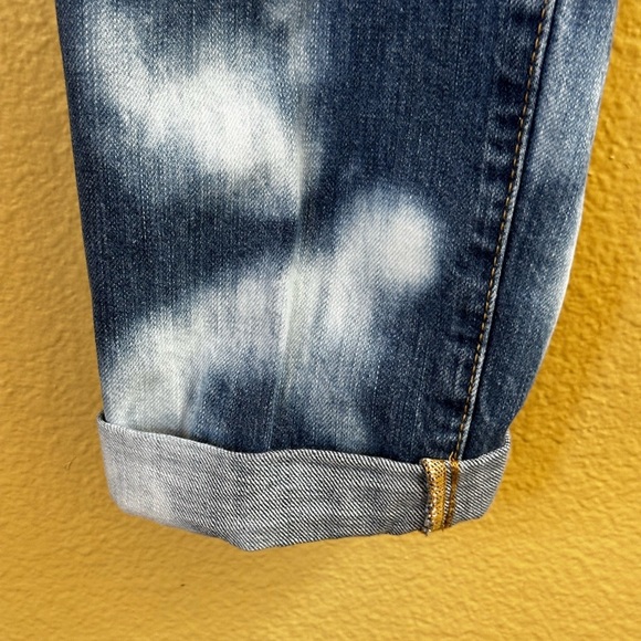 Dsquared2 “Glam Head” Blue Tie Dye Cropped Distressed Jeans Size 42 Or US 6 NWT - Picture 14 of 16